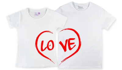 Прикольные футболки: парные - сердце